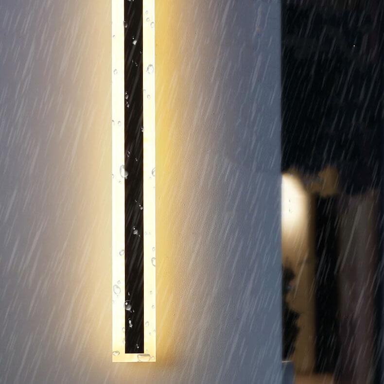 Sleek Elongated Bar 1-Light LED Outdoor Wall Light – Waterproof Acrylic Fixture