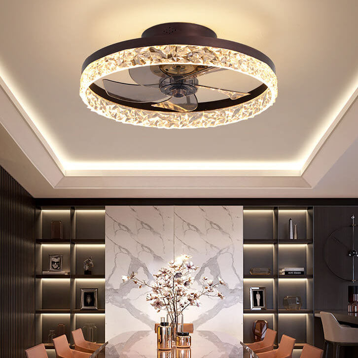 Contemporary Circle Ring LED Ceiling Fan Light – Semi-Flush Mount