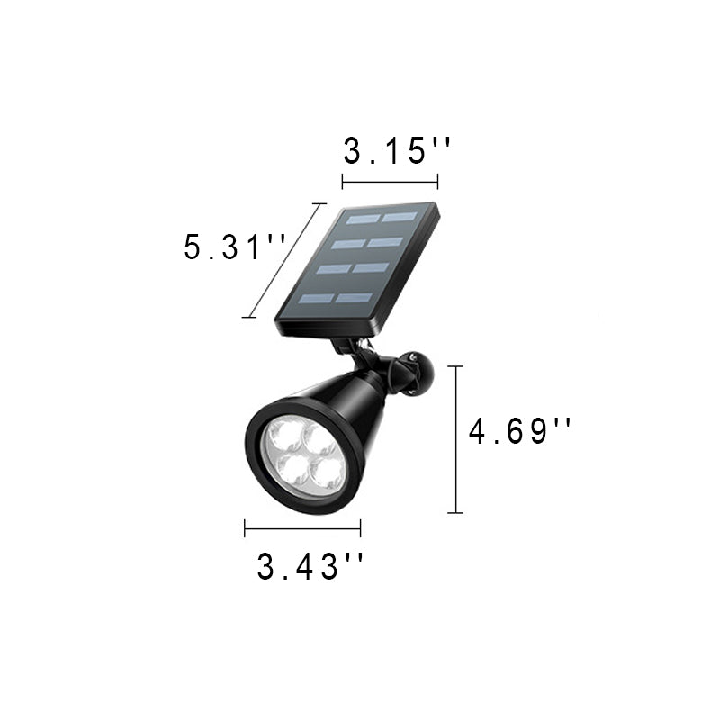 Sleek Modern Solar-Powered Waterproof Conical LED Spotlight — Outdoor Floor Plug Light