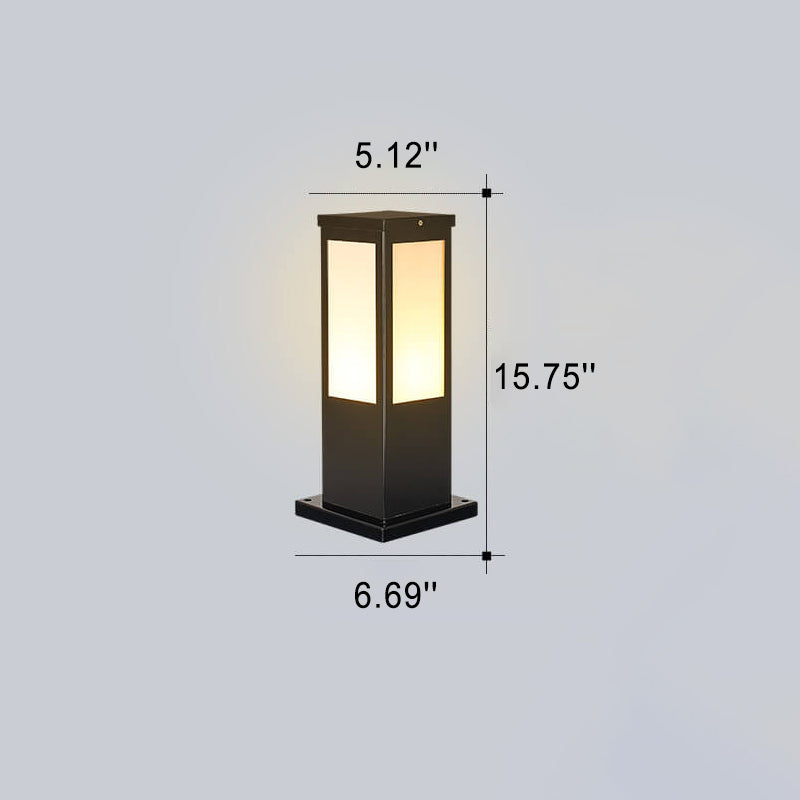 Chic Modern Solar Lawn Square Column Outdoor Waterproof Path Light