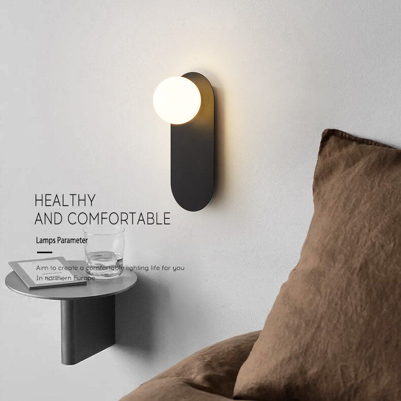 Nordic Minimalist Glass Ring Base Wall Sconce — 1-Light Modern Lamp