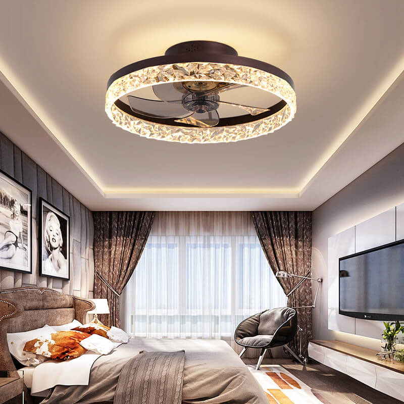 Contemporary Circle Ring LED Ceiling Fan Light – Semi-Flush Mount