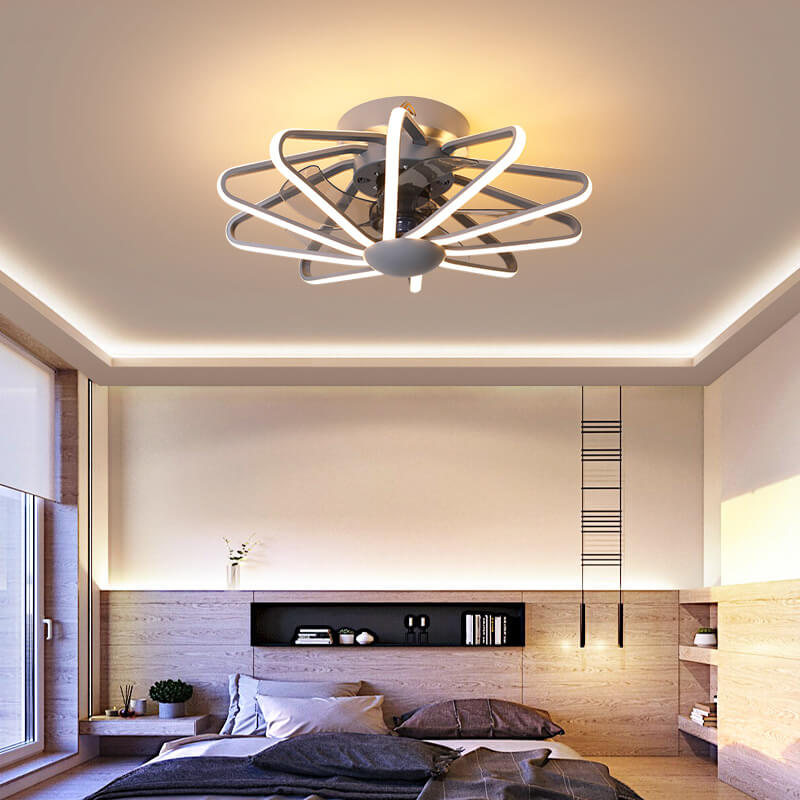 Nordic Cage-Style LED Ceiling Fan Light, Semi-Flush Mount Fixture