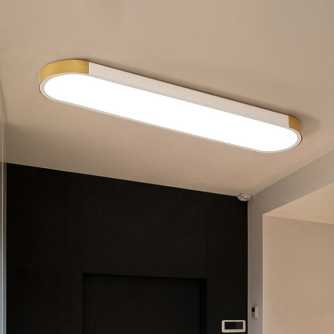 Sleek Modern Minimalist Rectangular Ring LED Flush-Mount Ceiling Light