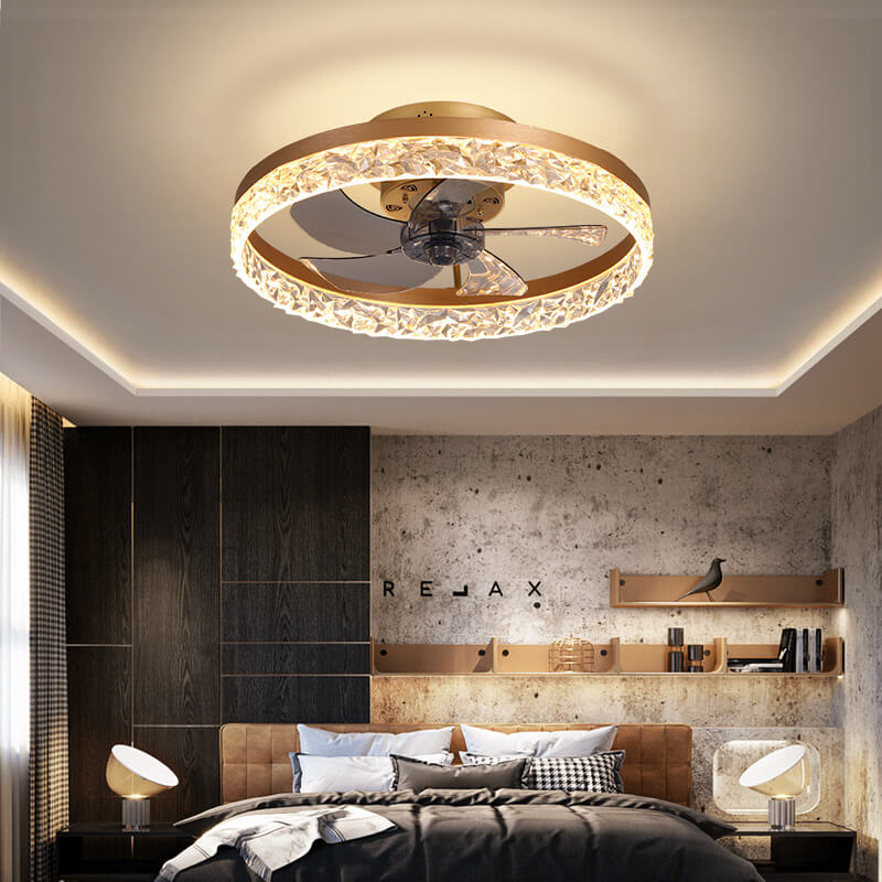 Contemporary Circle Ring LED Ceiling Fan Light – Semi-Flush Mount