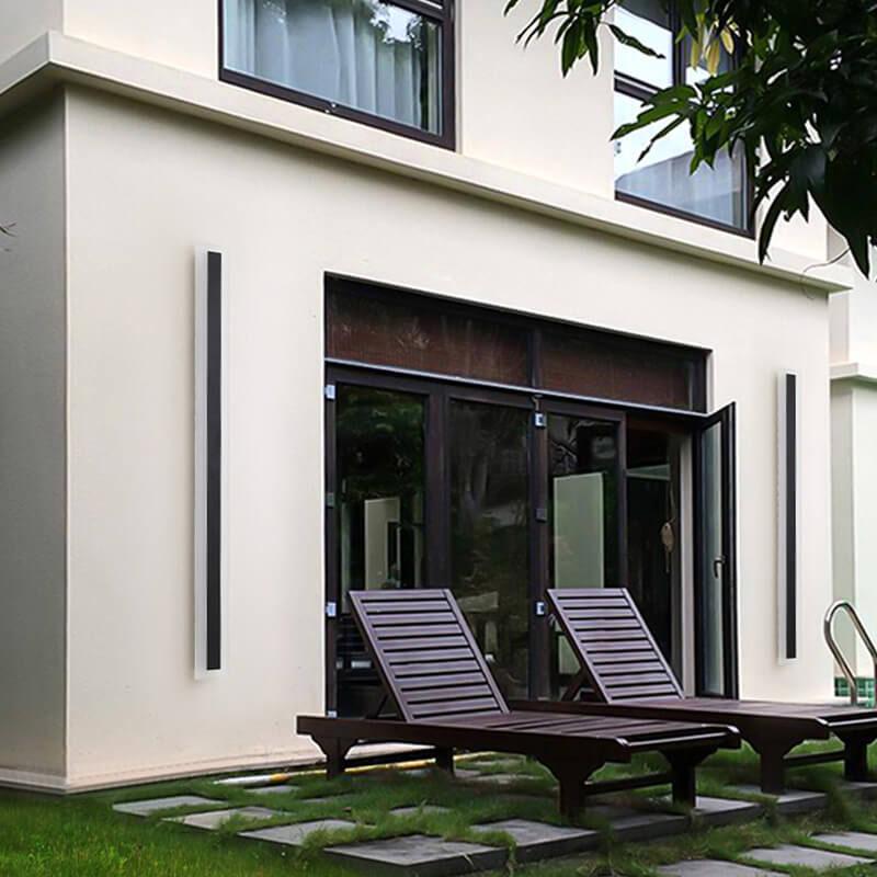 Sleek Elongated Bar 1-Light LED Outdoor Wall Light – Waterproof Acrylic Fixture