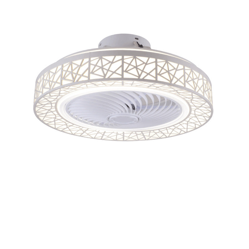 Luxurious Modern Round Lace LED Flush-Mount Ceiling Fan Light