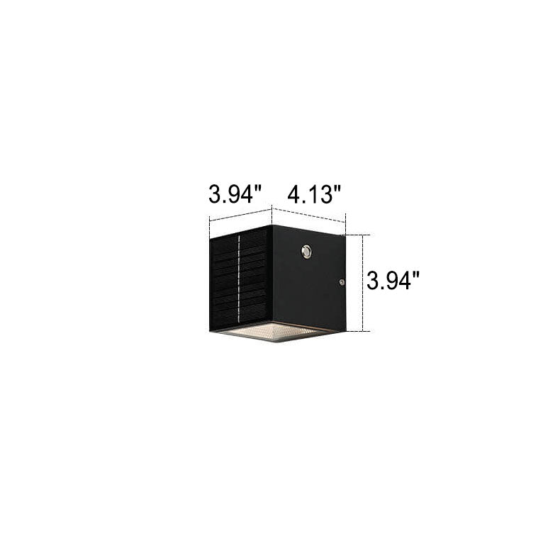 Sleek Black Rectangular Solar LED Outdoor Wall Light — Die-Cast Aluminum