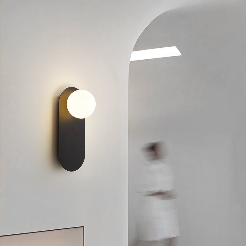 Nordic Minimalist Glass Ring Base Wall Sconce — 1-Light Modern Lamp