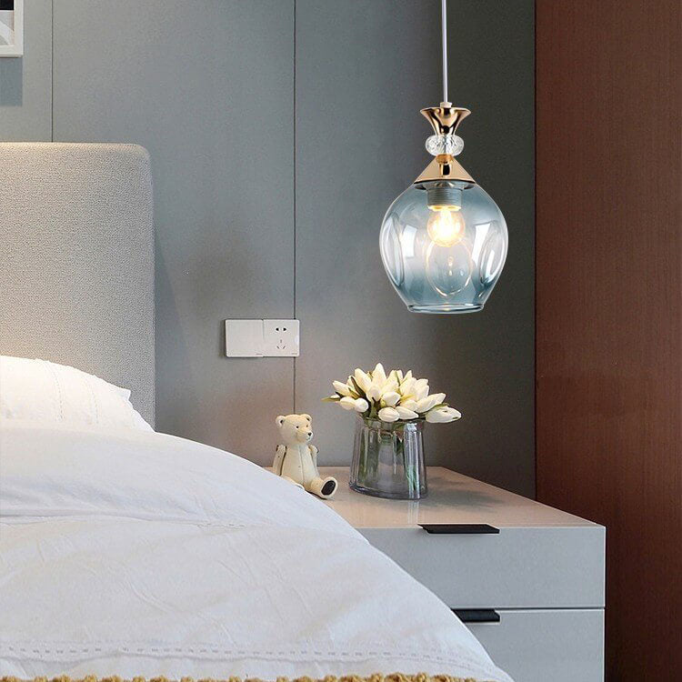Nordic Gradient Glass Orb Three-Light Island Chandelier