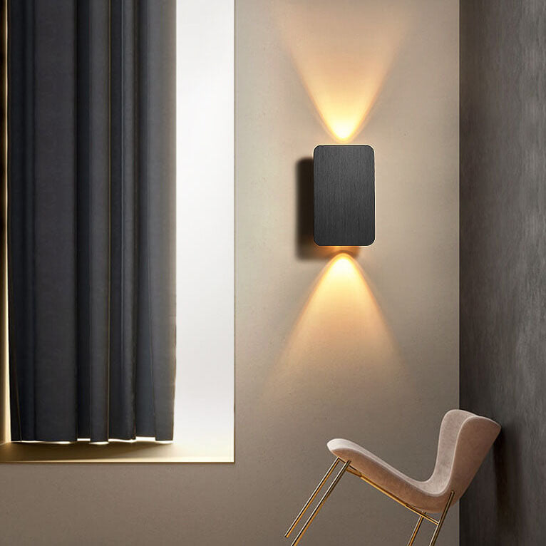 Sleek Nordic Minimalist Aluminum LED Wall Sconce — Rectangular Flat Panel, 2-Light
