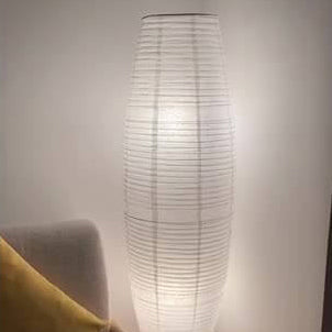 Nordic Minimalist Rice Paper Column Floor Lamp, 2-Light Standing Lamp
