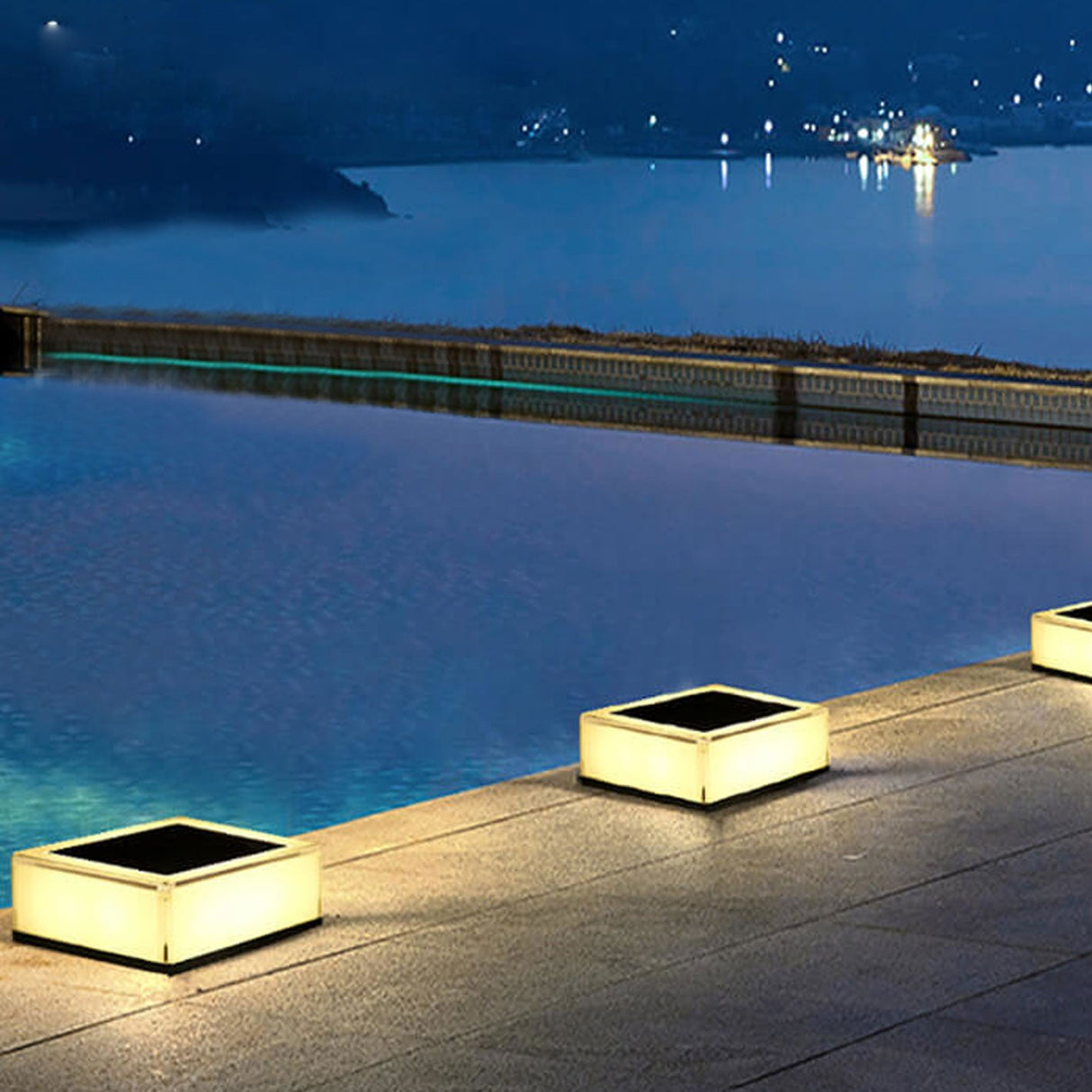 Modern Solar RGB Square Post Head Light for Outdoor Garden & Landscape Lighting