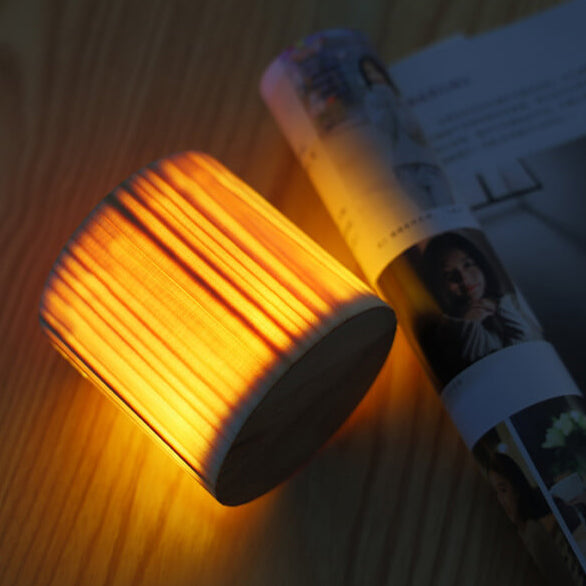Creative Wooden LED Touch Night Light Table Lamp