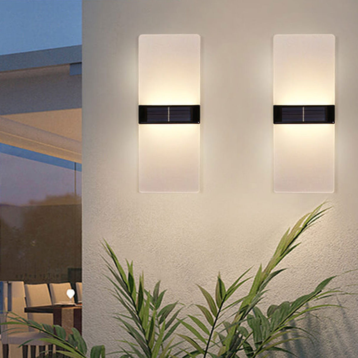 Courtyard Waterproof Acrylic LED Solar Wall Sconce Lamp - Modern Outdoor Lighting