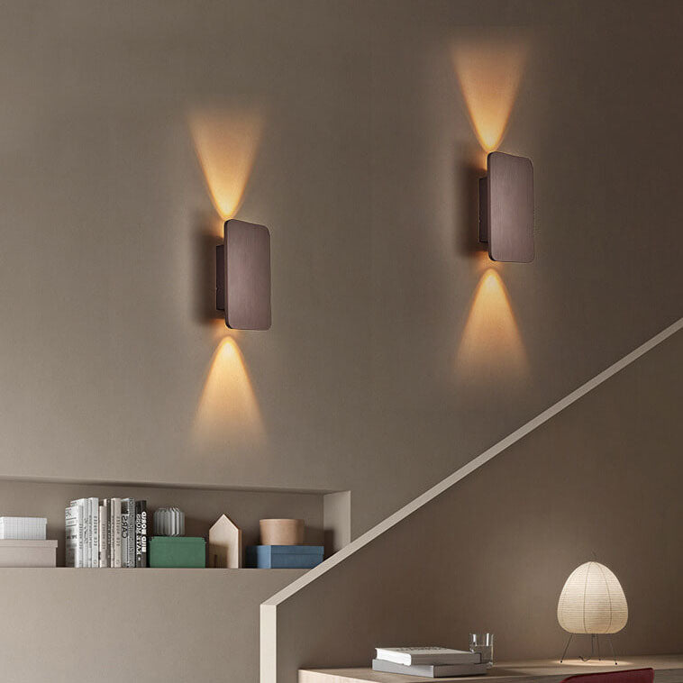 Sleek Nordic Minimalist Aluminum LED Wall Sconce — Rectangular Flat Panel, 2-Light