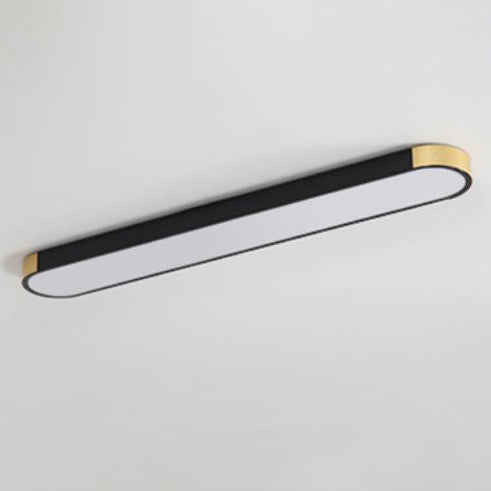 Sleek Modern Minimalist Rectangular Ring LED Flush-Mount Ceiling Light