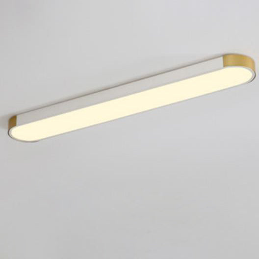 Sleek Modern Minimalist Rectangular Ring LED Flush-Mount Ceiling Light