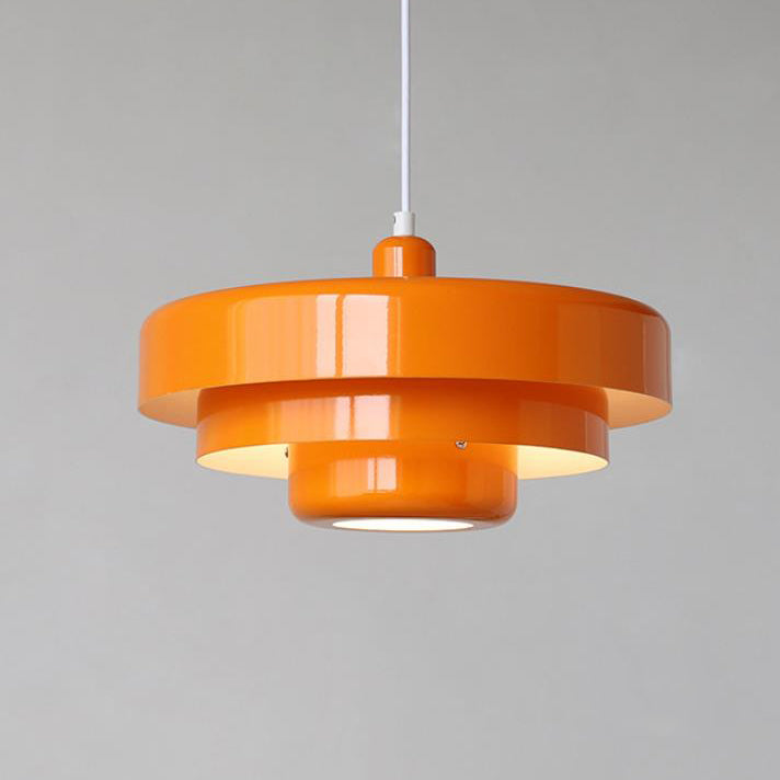 Chic Nordic Vintage Multi-Layered Round Metal Pendant Light, 1-Light