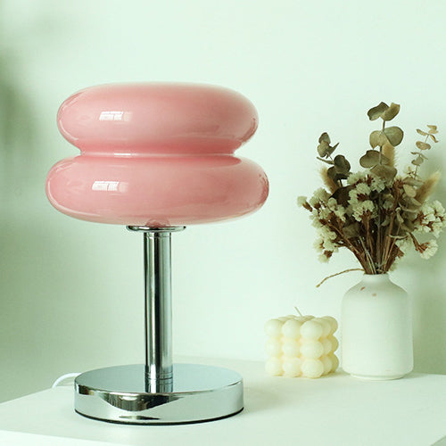 Modern Glass 1-Light Table Lamp with Tart Design