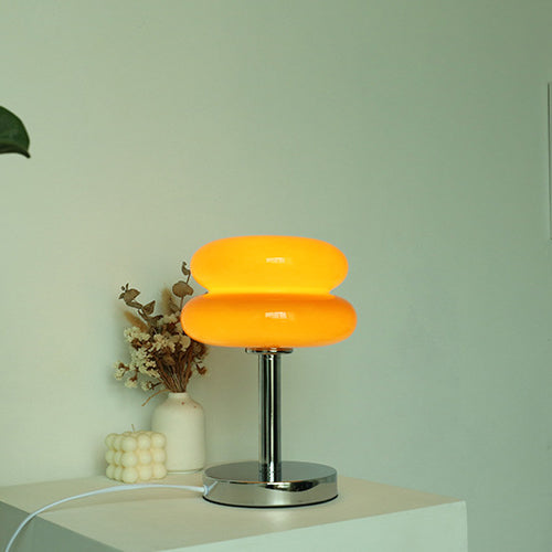 Modern Glass 1-Light Table Lamp with Tart Design