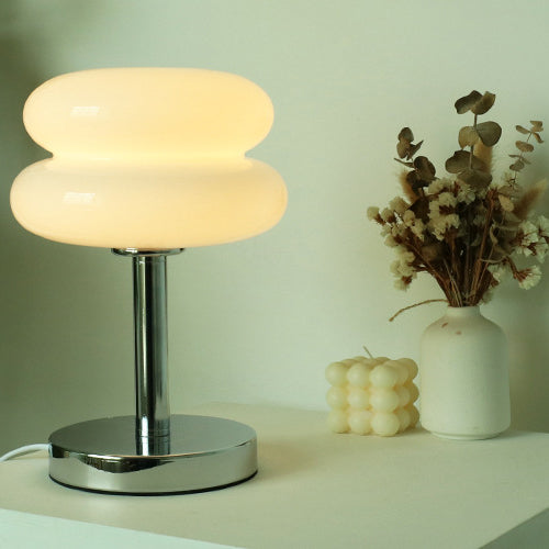 Modern Glass 1-Light Table Lamp with Tart Design