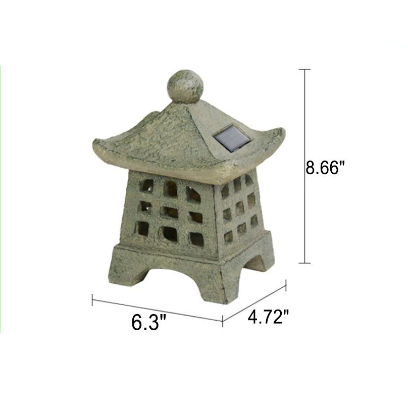 Solar Pagoda Resin Garden Light - Outdoor Lawn Decorative Landscape Lighting