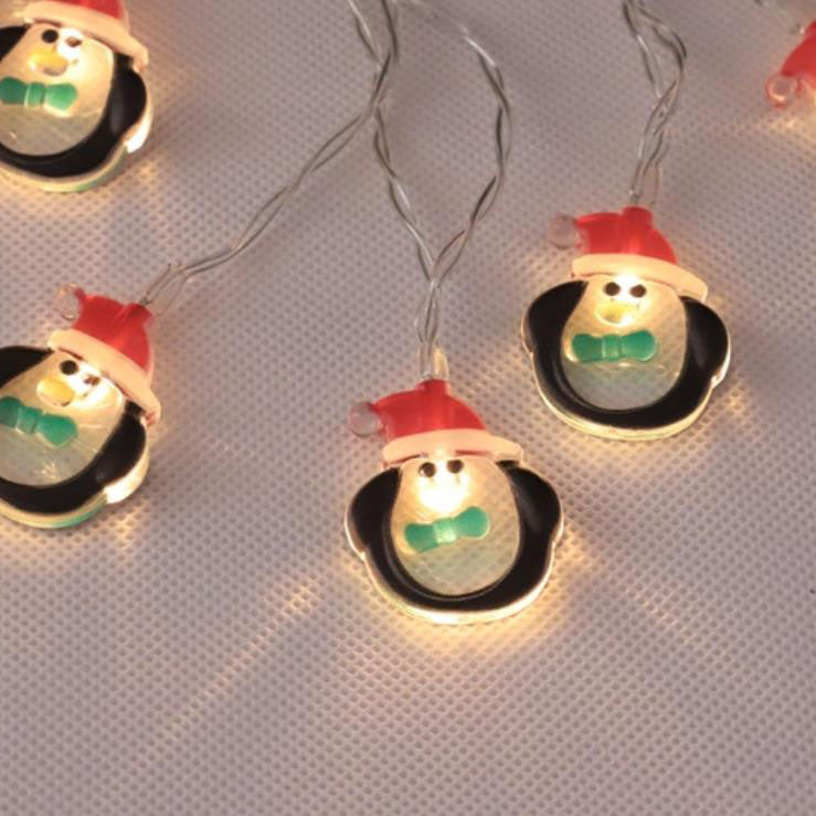 Festive Santa Claus LED String Lights - Battery-Operated Christmas Decor