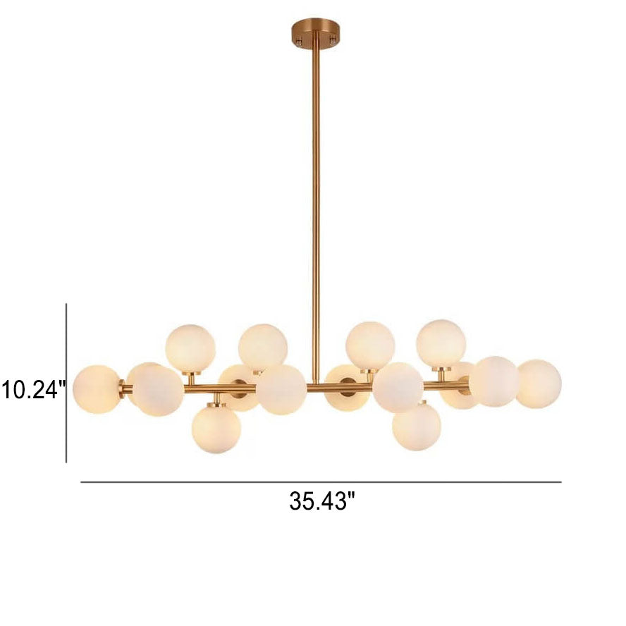 Nordic Light Luxury Glass Ball Chandelier - Magic Bean Island Light, 16-Light