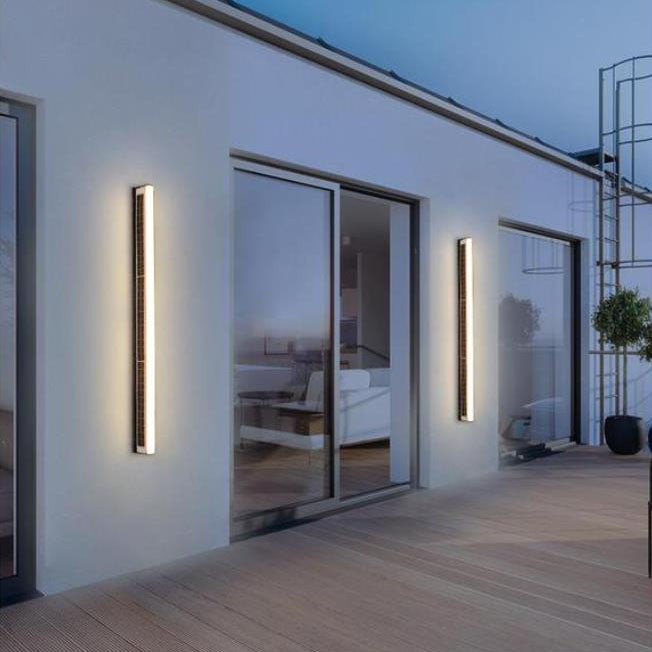 Modern Long Acrylic Solar LED Wall Light – Waterproof Outdoor Garden Lighting