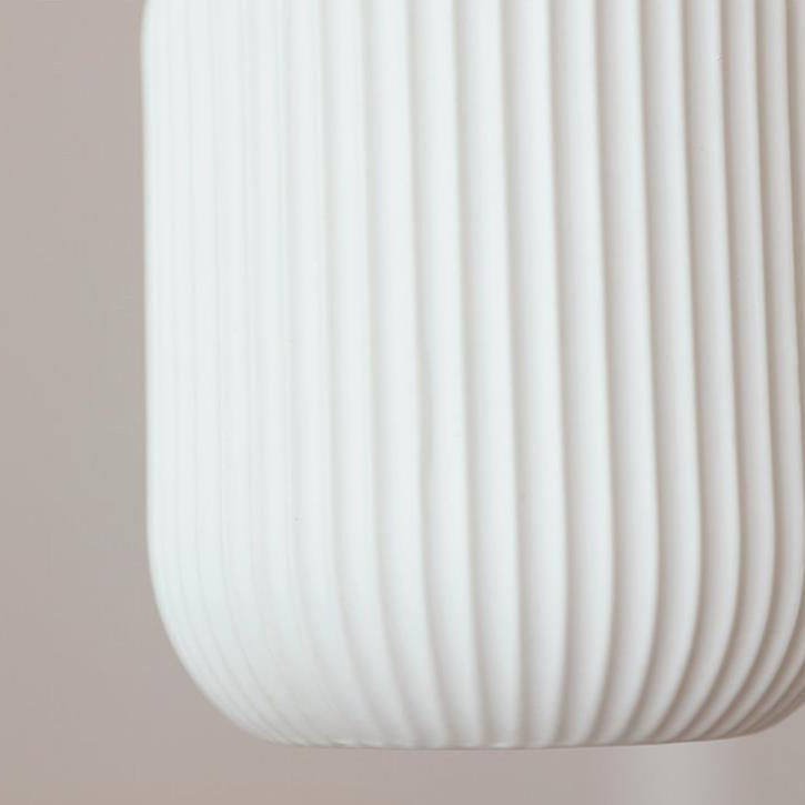 Elegant Japanese Vintage Pleated Ceramic Round Dome Wood 1-Light Pendant Lamp