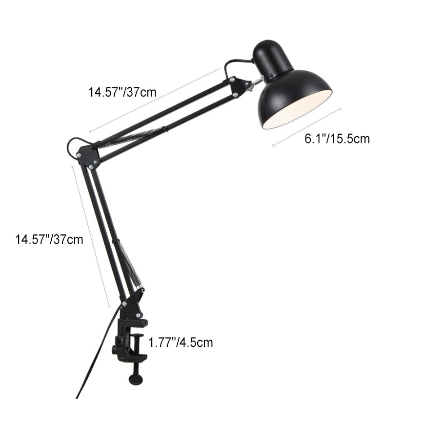 Modern Minimalist Retractable Long-Arm Clip Table Lamp – Iron & ABS, 1-Light Bedside Bedroom Lamp