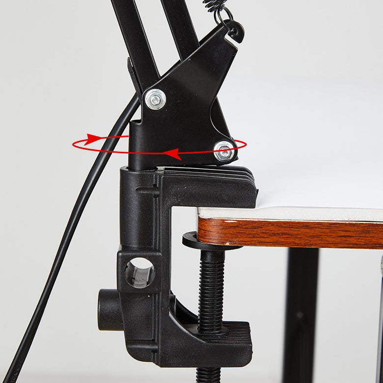 Modern Minimalist Retractable Long-Arm Clip Table Lamp – Iron & ABS, 1-Light Bedside Bedroom Lamp
