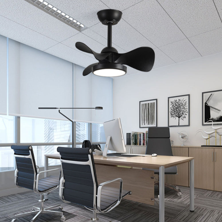 Chic Contemporary Retro Round Acrylic LED Ceiling Fan Light with Downrods for Bedroom