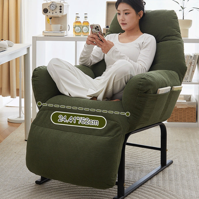 Modern Simplicity Corduroy Cotton Sponge Footrest – Adjustable Square Recliner with Iron & Carbon Steel Frame for Bedroom