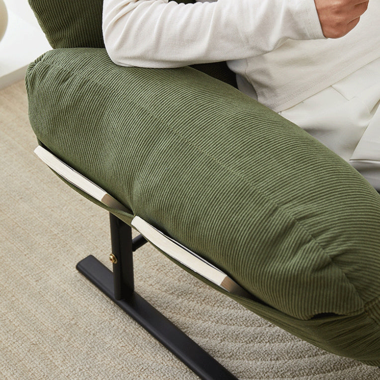 Modern Simplicity Corduroy Cotton Sponge Footrest – Adjustable Square Recliner with Iron & Carbon Steel Frame for Bedroom