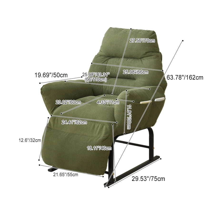 Modern Simplicity Corduroy Cotton Sponge Footrest – Adjustable Square Recliner with Iron & Carbon Steel Frame for Bedroom