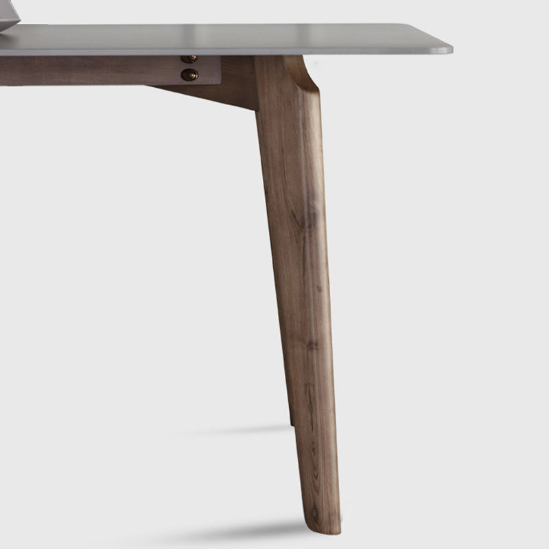 Nordic Contemporary Rectangular Ash Wood Slab Dining Table & Chairs Set - Seats 4-6