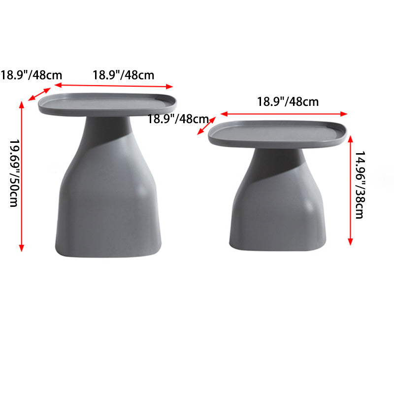 Modern Scandinavian Round Plastic Coffee Table with Sleek Column Base for Living Room