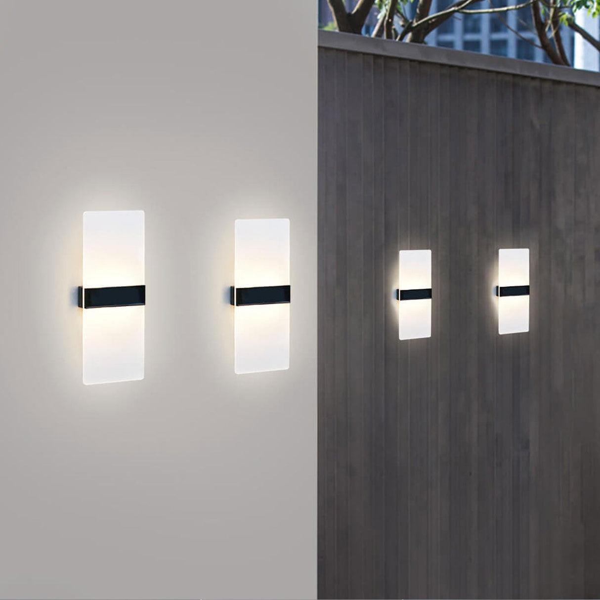 Courtyard Waterproof Acrylic LED Solar Wall Sconce Lamp - Modern Outdoor Lighting