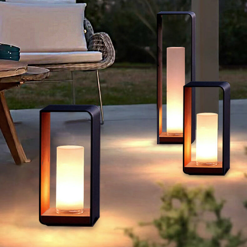 Modern Minimalist Square-Frame LED Landscape Light - Waterproof Stainless Steel & Acrylic for Outdoor Patio & Lawn
