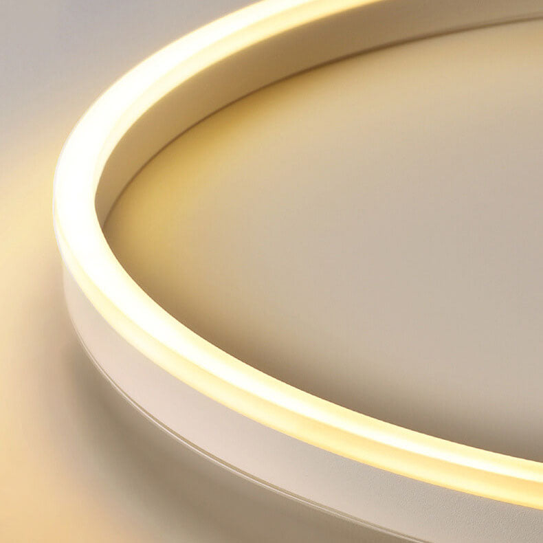 Nordic Minimalist Circular Ring LED Flush Mount Ceiling Light with Iron & Acrylic