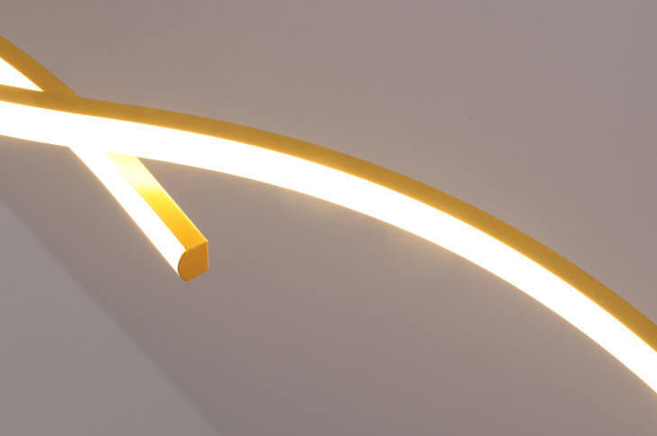 Nordic Minimalist Long-Strip Wave LED Island Light Chandelier – Sleek Modern Pendant Lighting