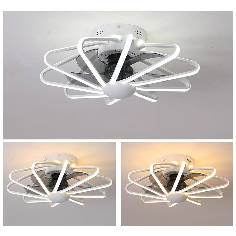 Nordic Cage-Style LED Ceiling Fan Light, Semi-Flush Mount Fixture