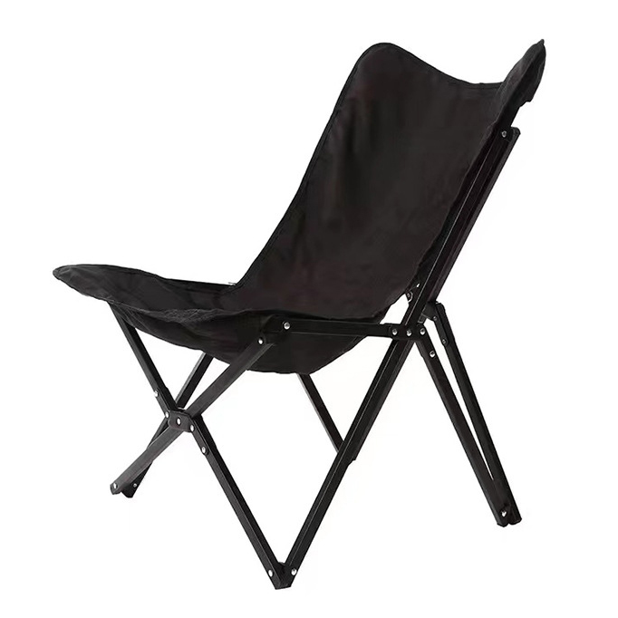 Contemporary Industrial-Style Oxford Fabric Folding Camping Chair with Backrest for Outdoor Patio