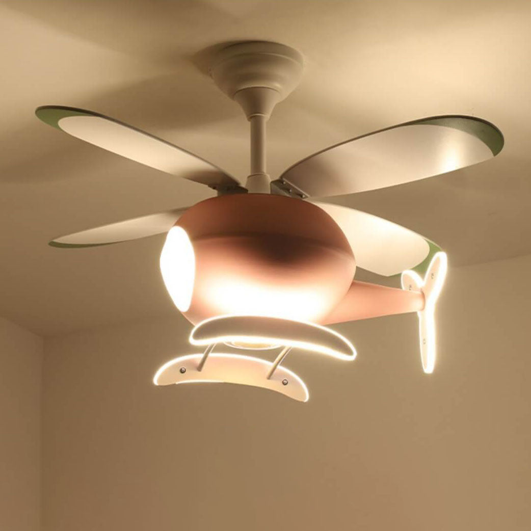 Charming Cartoon Aircraft LED Ceiling Fan Light with Downrods