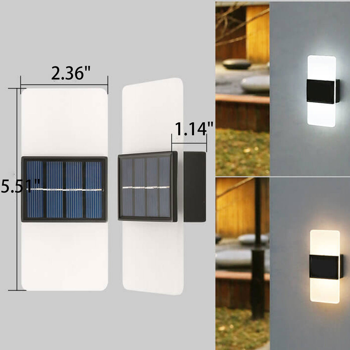 Courtyard Waterproof Acrylic LED Solar Wall Sconce Lamp - Modern Outdoor Lighting