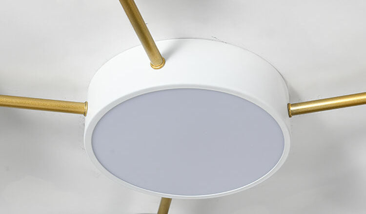 Scandinavian Minimalist Solid Wood & Iron LED Flush-Mount Light