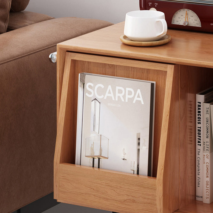 Modern Nordic Rectangular End Table – Wood & Steel, 2-Tier Living Room Accent
