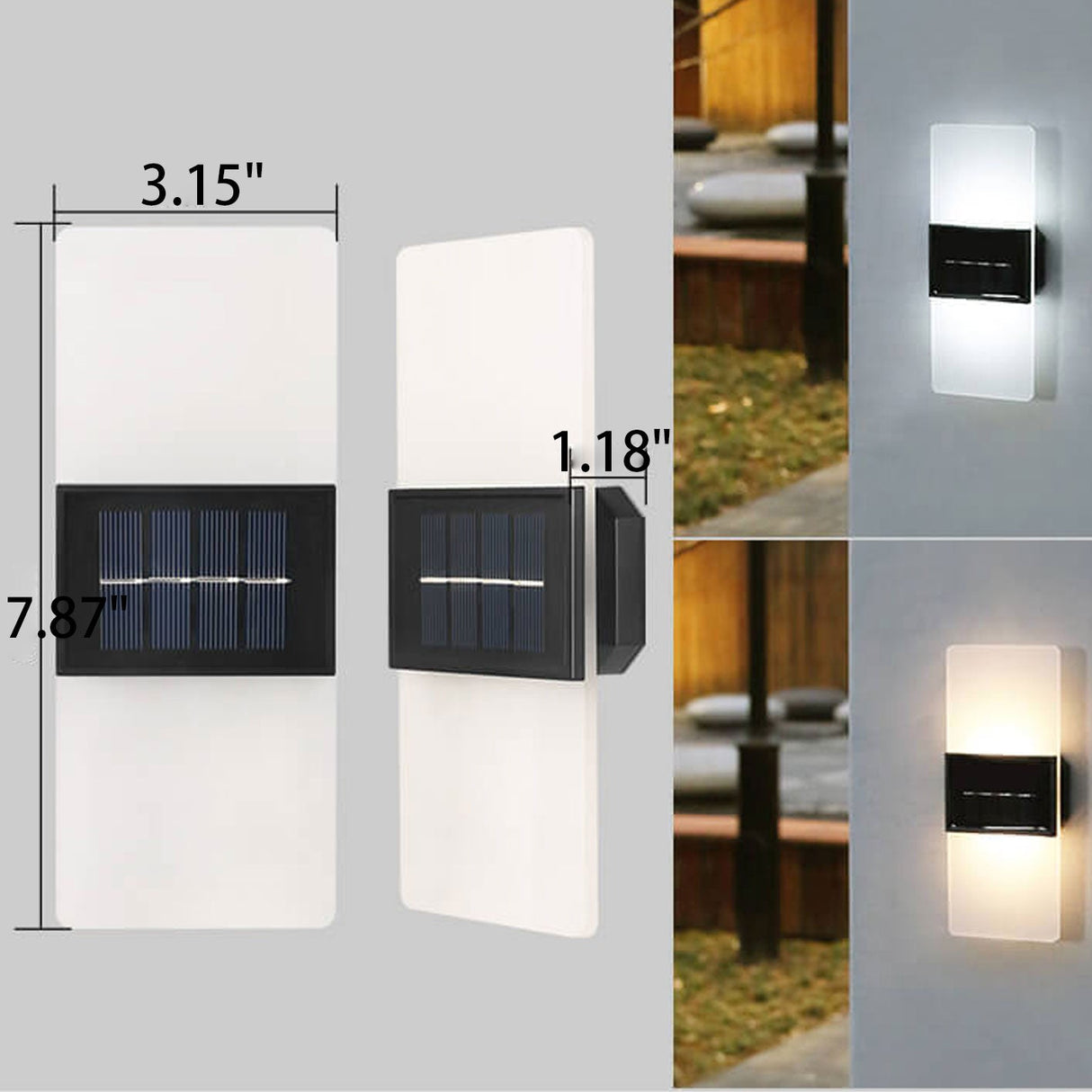 Courtyard Waterproof Acrylic LED Solar Wall Sconce Lamp - Modern Outdoor Lighting